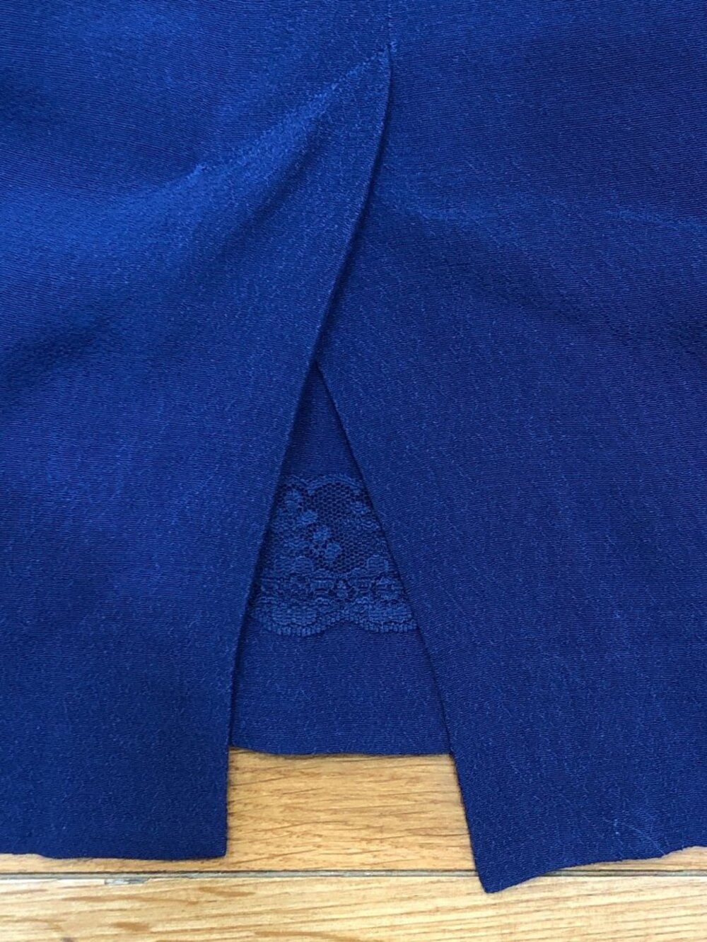 Kate Spade Pleated Neckline Elastic Waist Sleeveless Navy Dress Size 8 - Picture 7 of 10